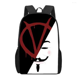 Backpack V For Vendetta 3D Print Backpacks Girls Boys Children School Bags Orthopedic Kids Book Bag Knapsack