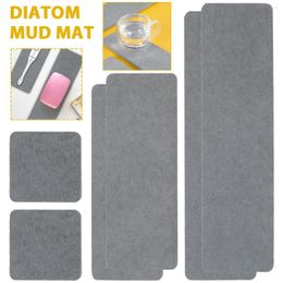 Table Mats 6Pc Diatomite Coasters Ultra Water Absorbent Cup Pad Quick Dry Sink Diatomaceous Soil Soap Holder Absorbing Dish