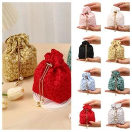 Shopping Bags Chain Flower Drawstring Bag Korean Style Large Capacity Wedding Bucket Jewerly Packing Pearl Festive Sugar Festival