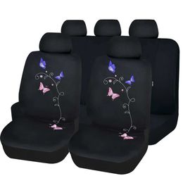 Car Seat Covers Auto Plus General Motors Seat Cover with Butterfly Embroidered Automotive Accessories Womens Interior Suitable for Most Automotive SUVs and Vans T2