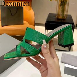 Slippers Summer Patent Leather Open Toe Simple Casual Women's Solid Color Versatile Sandals Outdoor Party Dress Shoes 2024
