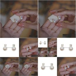 Stud Fashion Jewelry Small Bb Pearl Earrings For Women S925 Sier Needle Zircon Cute Drop Delivery Dhgarden Dhfpx