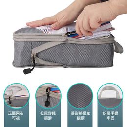 Storage Bags 4pcs Compressible Packing Cubes Foldable Waterproof Travel Bag Suitcase Nylon Portable With Handbag Luggage Organizer