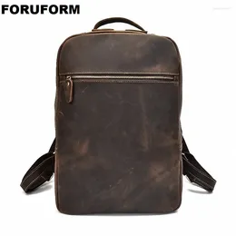 Backpack Men Daypack High Quality Knapsack Large Capacity Genuine Leather Laptop Book Bag Rucksack Bagpack