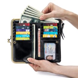 Genuine Leather Women Long Wallets Multi-functional Cowhide Card Holder Small Coin Purse Luxury Clip Clutch Bag Money Pouch