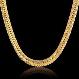 Hiphop 14K Gold Chain For Men Hip Hop Chain Necklace 8MM Curb Long Chain Necklaces Mens Jewellery Colar Collier
