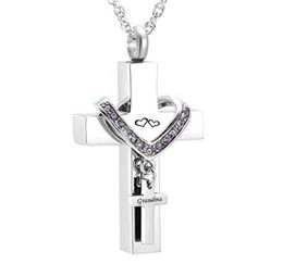 Memorial Jewellery Stainless Steel Cross for grandma Memorial Cremation Ashes Urn Pendant Necklace Keepsake Urn Jewelry8232115