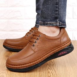 Casual Shoes Men Outdoor Fashion Stitching Lace-up Business Dress Luxury Quality Comfortable Classic Black Oxford Wedding