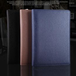 Top-grade Zipper Leather Travel Journal Agenda A5 Planner Daily Notebook Sketch Book Notebooks With Calculator Ring Binder 1102