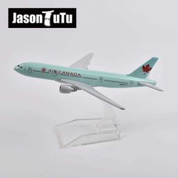 Aircraft Modle JASON TUTU 16cm Canadian Airlines Boeing 777 aircraft model aircraft die cast metal 1/400 scale aircraft model gift series s2452089