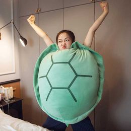 Plush Cushions Wearable Turtle Shell Plush Stuffed Soft Tortoise Turtle Shell Stuffed Animal Costume Plush Dress Up Cushion Funny ToyXQPG