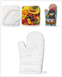 Blank Sublimation Oven Mitts Set Oven Gloves Hot Pad Sublimation Pot Holder for DIY Kitchen Accessories Heat Resistance 2pcs ZZ