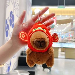 3PCS Capybara Plush Keychain Cute Bag Decor Pendant Creative Animals Keyring Kawaii Stuffed Doll Keychains Birthday Gift