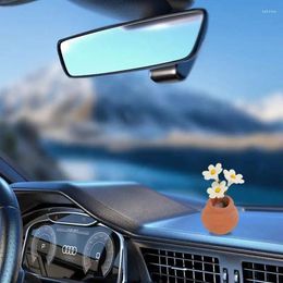 Decorative Flowers Fake Potted Creative Mini Artificial Flower For Dash Funny Ornament Car Plant Accessories Auto Dashboard