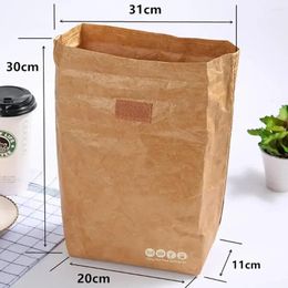 Storage Bags Kraft Paper Collapsible Cold Retention Food Cooler Bag Dust-proof Aluminum Picnic Hiking Thermal Insulated Lunch