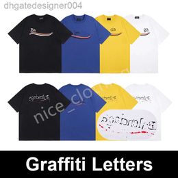 2024 Balencigaa BB Mens Designer T Shirt Womens Graffiti Letters Tees Luxury Brand Short Sleeves Summer Lovers Top Crew Neck Clothes Clothing S-XXL VXU4