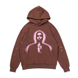 Spider Hoodies Young Thug Men Women Hoodie High Quality Foam Print Spider Web Graphic Pink Sweatshirts Y2k Pullovers S-2xl Designer Hoody Tracksuit EI1Q