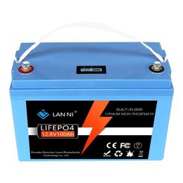 Electric Vehicle Batteries Lifepo4 Battery 12V100Ah Has Built-In Bms Display Sn Which Is Used For Golf Cart Forklift Inverter Camper Dhv87