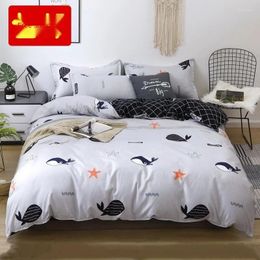 Bedding Sets Bedroom Bed Four-piece Set Nordic Cotton Warm Quilt Cover Sheet Fashion Simple Printing And Dyeing Family El