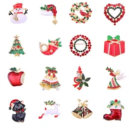 Brooches Versatile Fashion Man's Christmas Tree Brooch Santa Claus Boots Socks Snowman Sleigh Bell Woman's Corsage Holiday Gifts