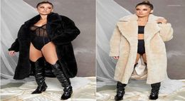 Winter Thick Warm Faux Fur Coat Women TurnDown Collar Long Sleeve Jacket Imitation Lamb Wool Plus Size 4XL Outercoat15810871