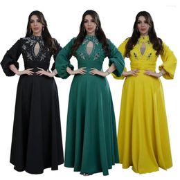 Ethnic Clothing Light Luxury Diamond Muslim Dress Women Arabia Dubai Abayas Islamic Long Sleeve Evening Kaftan Clothes For