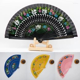 Decorative Figurines Folding Fan Wood Spanish For Dancing Painted Hand Party Home Decoration Ornaments Craft Gifts Guest