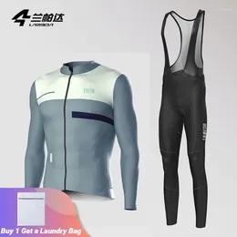 Racing Jackets Lameda Fleece Long Sleeve Suit For Autumn Winter Warm Men's Cycling Clothing Waterproof Windproof Men