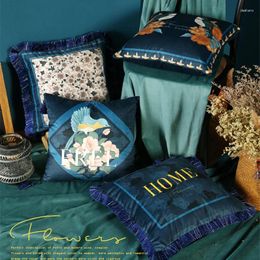 Pillow Full Bloom Cover Elegant Flowers Birds Throw Decorative Pillows Cojines Decorativos Para Sofa Coussin S