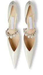 Romantic Elegant Women Pumps Sandals Senior AURELIE 85 mm Trendy Pointed Toes Pearl Ankle Strap Designer Paris Ladies Wedding Pa8239937