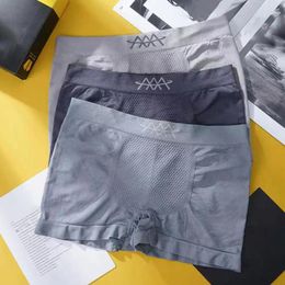 Underpants Men Boxers High Elasticity Seamless Honeycomb Moisture-wicking Breathable Mid Waist Underwear Intimate Clothes