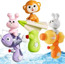 3 cute animal summer toys with water guns equipped with a shaking head water gun suitable for childrens long-distance large capacity toy gifts 240520