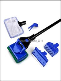 Cleaning Tools Aquariums Pet Supplies aquarium Tank Complete Clean Set Fish Net Gravel Rake Algae Scraper Fork Sponge Brush Gla8582521