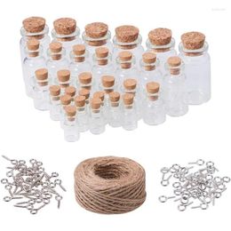 Bottles 40pcs Mini Glass With Cork Stoppers Wish Tiny Jars Favor For Wedding Halloween Decoration Home Party