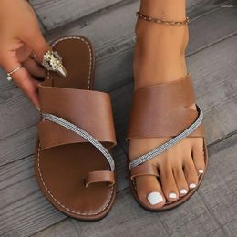 Slippers Women 2024 Sandals Open Toe Casual Buckle Strap Flat Ladies Shoes Flip Flops Slides Zapatos De Mujer