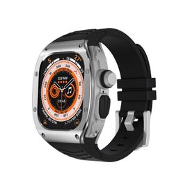 Suitable for iWatch strap Ultra2 generation 49mm Apple watch strap with metal case and semi transparent silicone modification cover