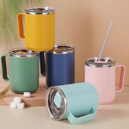 Water Bottles 450ml Coffee Cup Insulated Vacuum Stainless Steel Mug With Handle And Lid Double-wall Insulation Cups For Home Office