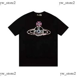 Duyou Mens Spray Orb T-Shirt West Wood Brand Clothing Men Women Summer T Shirt With Letters Cotton Jersey High Quality Tops 3783