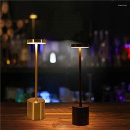 Table Lamps USB Rechargeable LED Desk Lamp 3 Color Dimmable Touch Metal Lights For Bedside Dining Living Room Decor Gift Lighting