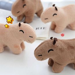 3PCS Cute Capybara Plush Toy Chain 12cm Stuffed Animals Keychain Bag Ring Pendant Car Key Accessories