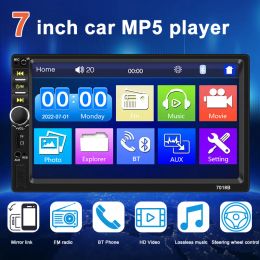 Carplay 2 Din Car Radio Bluetooth 7" Touch Screen Stereo FM Audio Stereo MP5 Player SD USB 7018 with / Without Camera 12V HD
