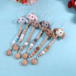 Pacifier Holders Clips# Baby pacifier chain clip crochet cartoon animal care teeth braces bracket beech wood clip DIY virtual braces bracket d240521
