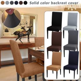 Chair Covers High Back Solid Color Cover Stretch XL Size Long Seat With For Wedding Dining Room Chairs