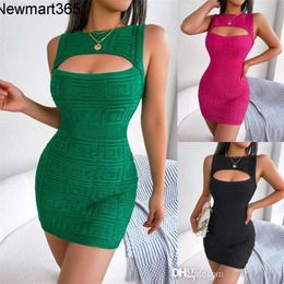 Vestidos femininos de grife primavera e verão vestido sexy de cintura alta alta saia de quadril para mulheres