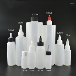 Storage Bottles 1000pcs 60ml Plastic Glue Black Long Tip Clear Colour With Screw Twist White Cap Dropper Bottle