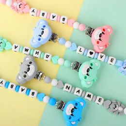 Pacifier Holders Clips# Silicone pacifier chain clip baby cushion bracket chian bear dummy clip baby chewing toy d240521