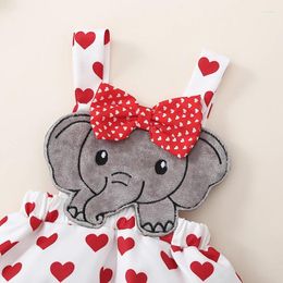Clothing Sets Baby Girls Valentine S Day Outfits Long Sleeve Romper Suspender Skirt Headband Easter Holiday Clothes Set