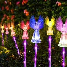 Solar Angel Lights Outdoor Waterproof Decor Garden LED Stake Lights Landscape Yard Pathway Patio Solar Lawn Lamp