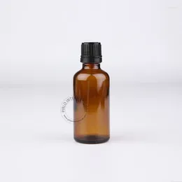 Storage Bottles DIY Essential Amber Oil Dropper Bottle With Black Tamper Evident Cap Empty Packaging Container 5pcs/lot