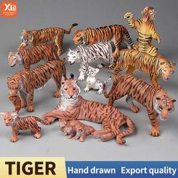 Novelty Games Simulation Solid Wild Zoo Animals African Tiger Set Model Figurines Action Figures Collection Educational Toys for Kids Gift Y240521